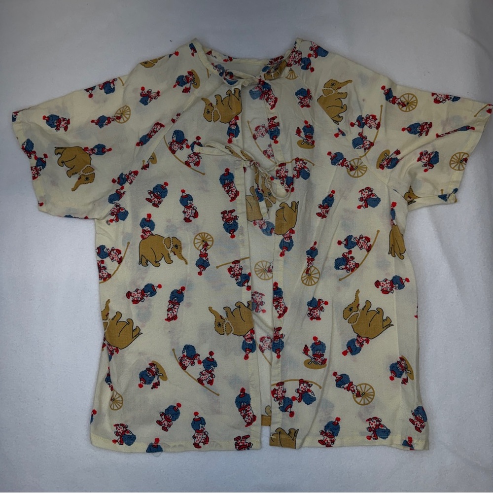 Vintage Angelica Kids Hospital Gown Smock, Circus Theme, Clown, Elephant, Small
